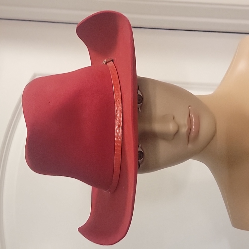 Bradford By Resistol Signature Western Wool Felt Red Hat Sz 7 1/4